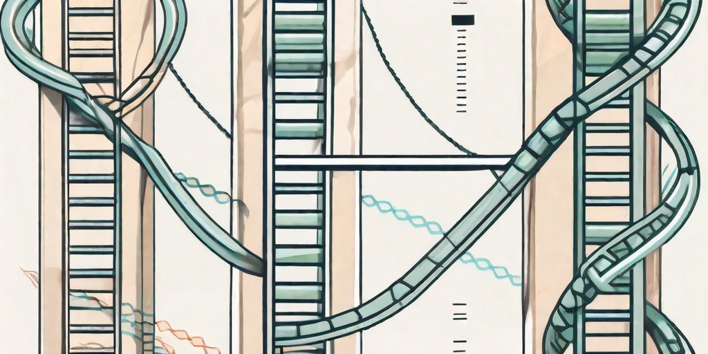 A symbolic lifeline intertwining with a dna strand